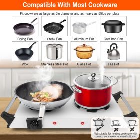 Portable Dual Burner Electric Stove - 2000W Power, 5 Temperature Levels, 5.5in Coils, Fast Even Cooking, Fits Flat Cookware, Ideal for Apartments
