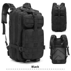 3 layers large storage hiking camping climbing outdoor mobile transportation travel bag military camouflage multifunctional tactical backpacks (Color: Black)
